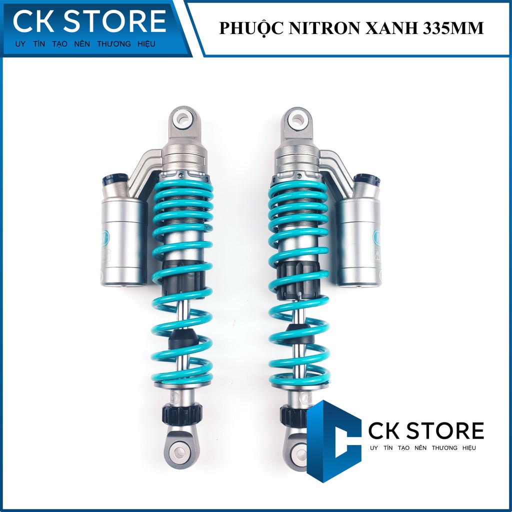 Phuộc Bình Dầu Nitron 335mm - Tăng Chỉnh Thật, Màu Xanh Gắn các dòng xe Dream, Wave, Vairio | CK10 - CKSTORE.VN