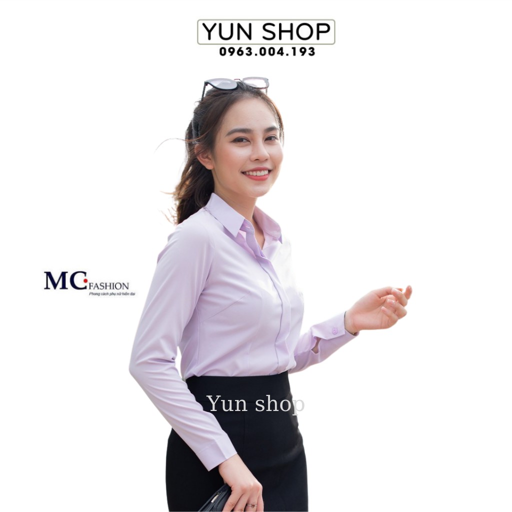 Áo Sơ Mi Công Sở DàiTay - MC Fashion A198 MàTím Nhạt