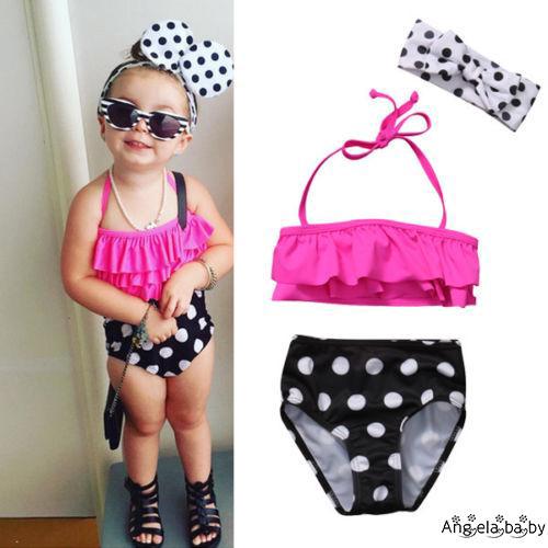 Nel-3 Cái Tập Đi Trẻ Em Bé Gái Đồ Bơi Đồ Bơi Bộ Đồ Tắm Tankini Bikini