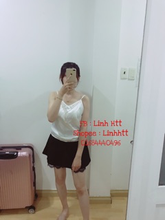 Áo dây cô V phi lụa ( dây xích tháo rời được)