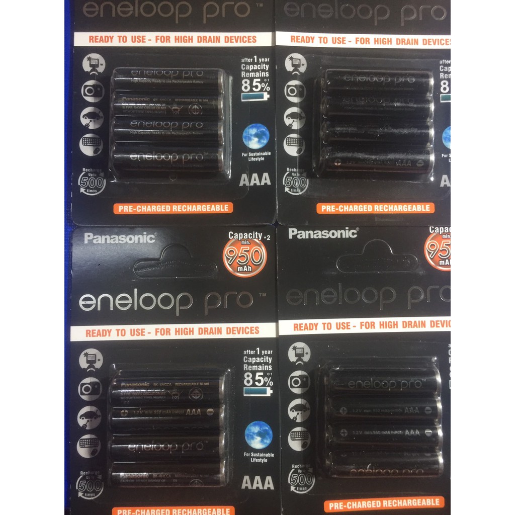 Vỉ 4 pin AAA ( pin đũa) eneloop 950mAh