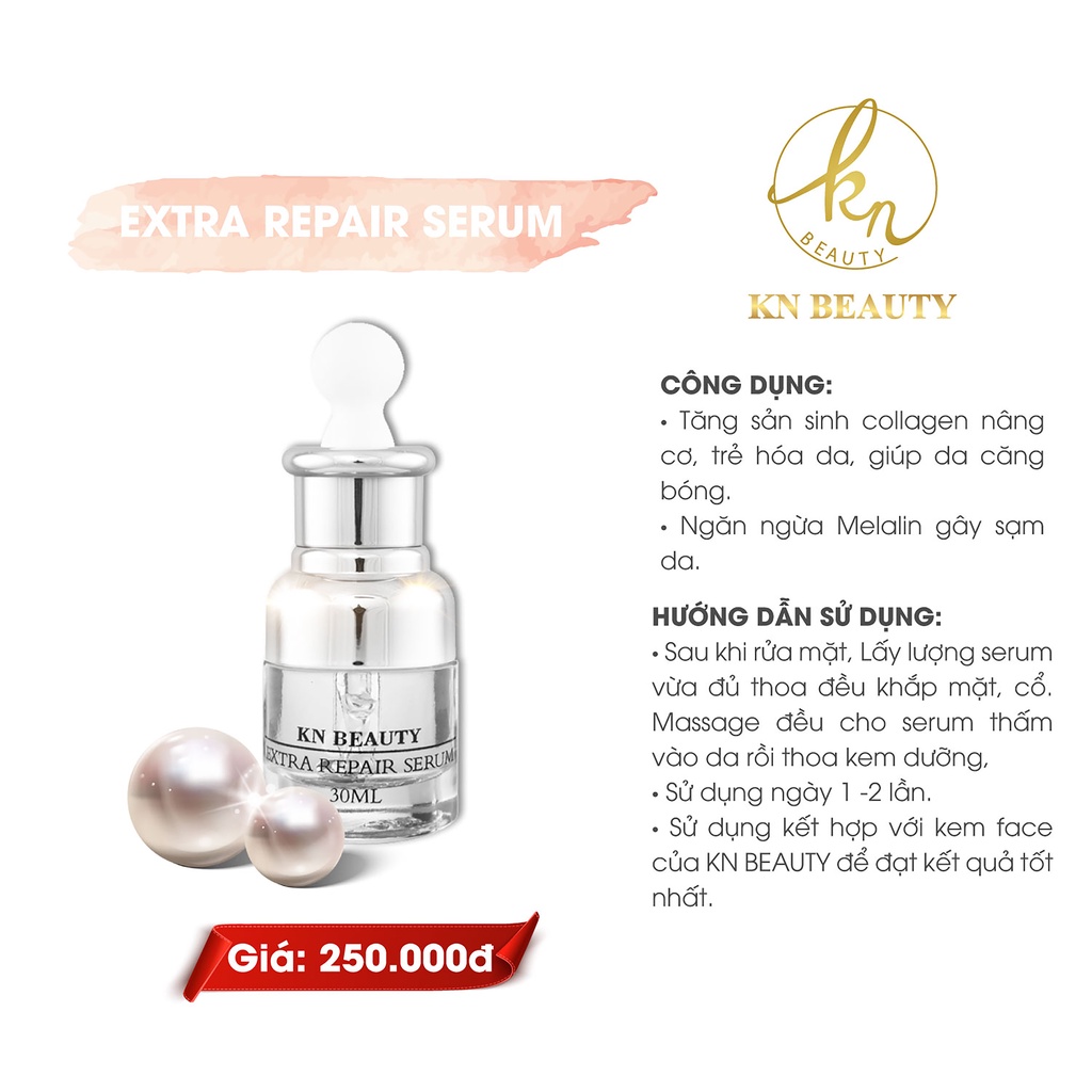 TRọn Bộ 5 sản phẩm Ngừa Nám Trắng Da KN Beauty Kem dưỡng + Serum + Sữa rửa mặt + Tẩy tế bào chết + kem chống nắng