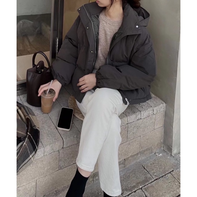 Áo phao béo hàn có mũ basic 21303 CHERRY COCO