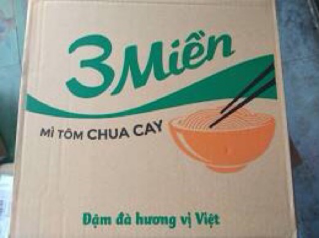 Mì tôm 3 miền chua cay thùng 30 gói