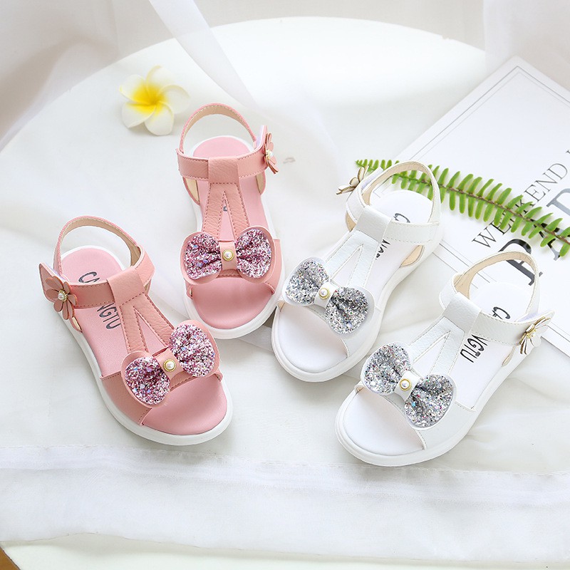 [ Giảm 15k khi mua 1 đôi] Dép sandal bé gái da mềm, êm chân, phong cách Hàn Quốc AE12, size to 29-37, hàng c