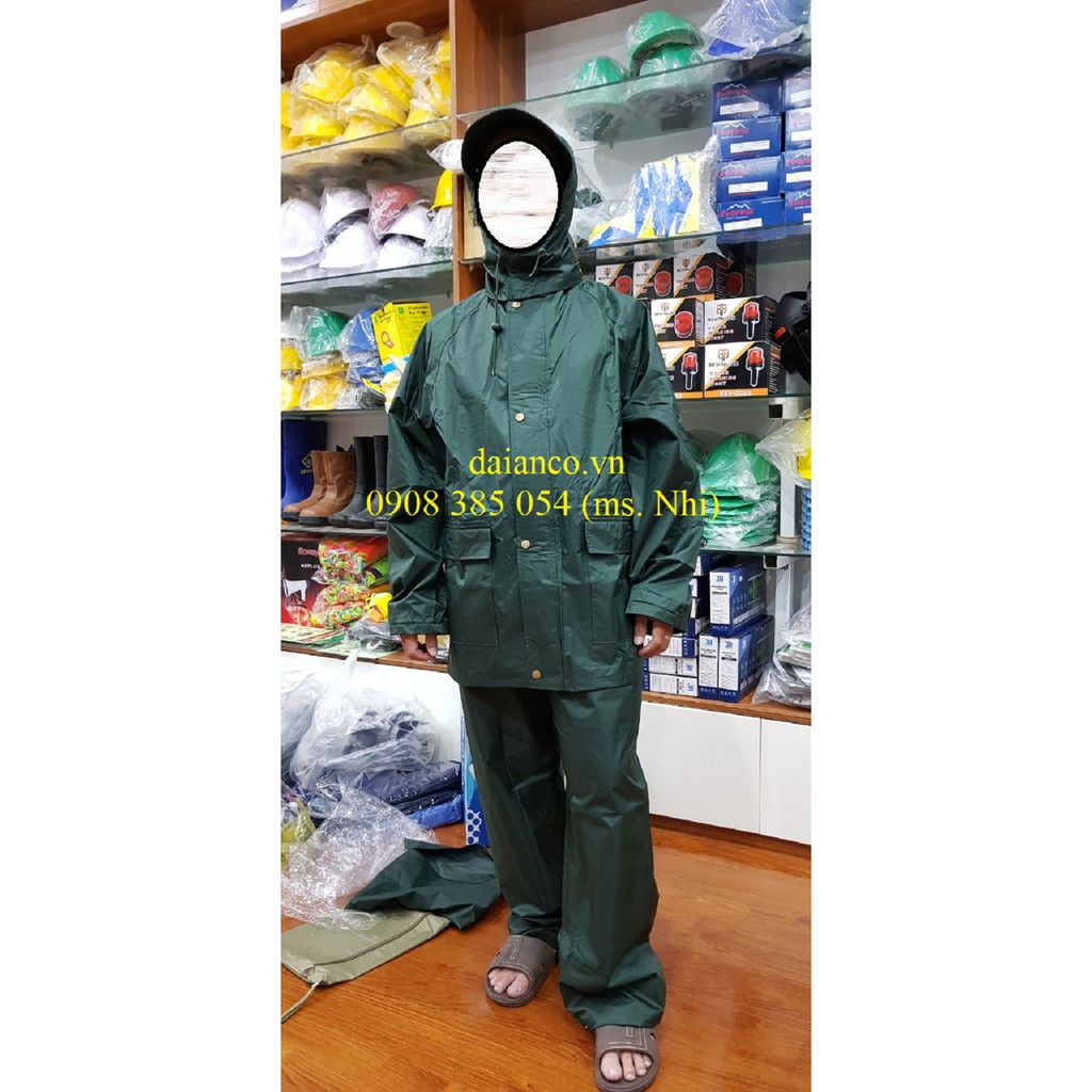 Áo mưa bộ chất liệu nhựa PVC dày chống thấm nước tốt- 2 màu lựa chọn