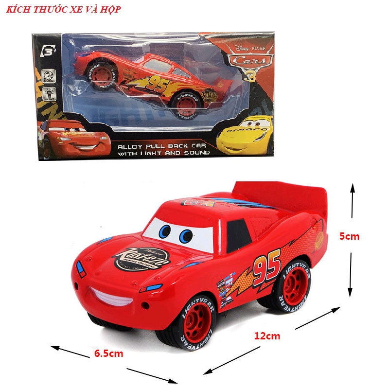 Đồ chơi Xe ô tô lightening MC Queen car 3 bằng sắt màu Đỏ mô hình tỉ lệ 1:64