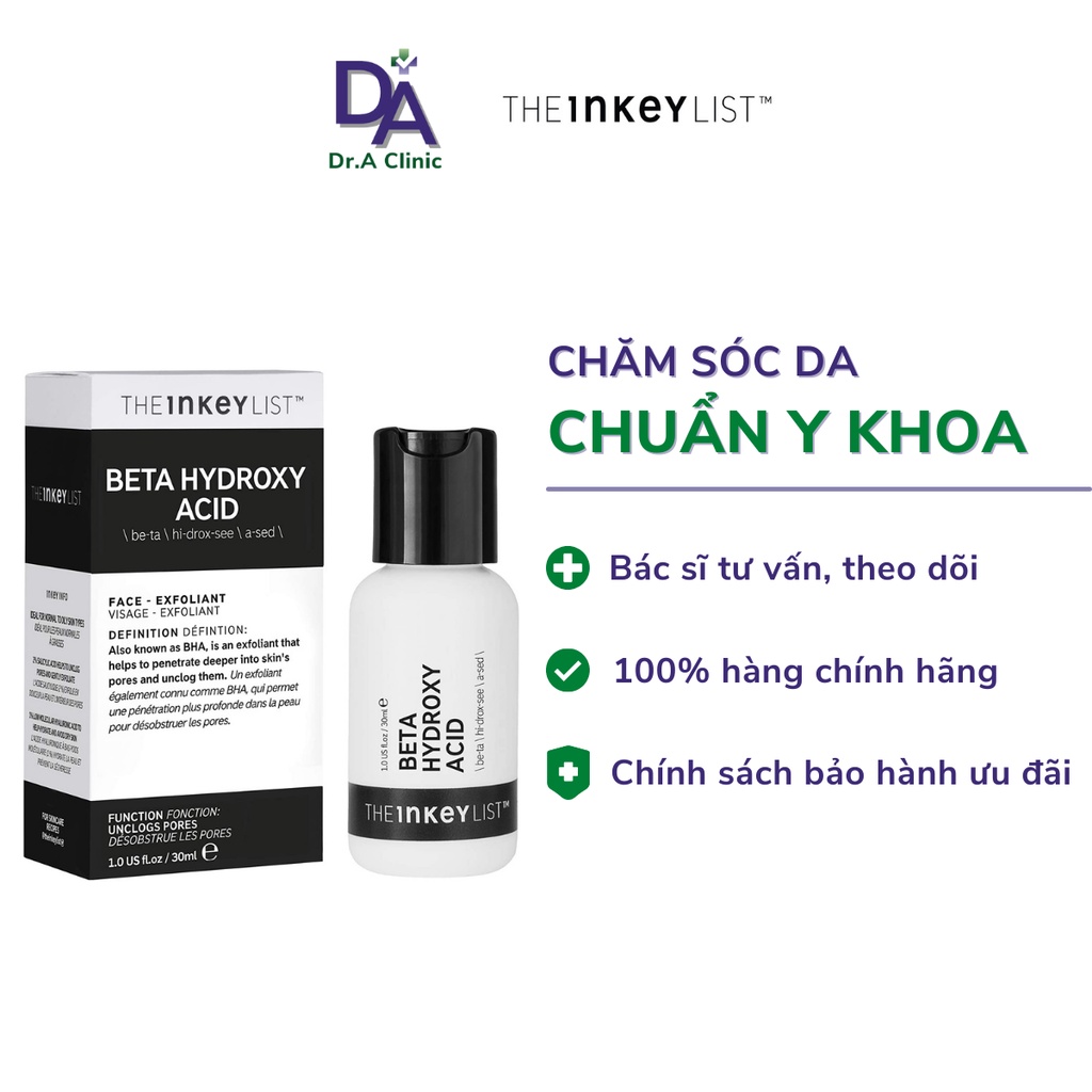 Serum Tẩy Da Chết Tế Bào Chết BHA Beta Hydroxy Acid giúp giảm mụn đầu đen se khít lỗ chân lông - Dr.A Clinic