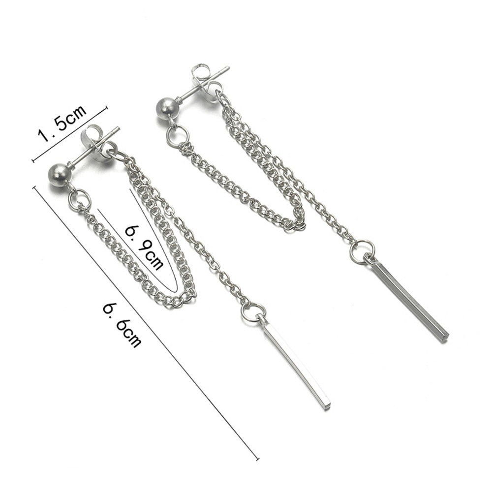 [Hot Sale] [Bông Tai Chuỗi Hình Học Tối Giản Phong Cách Punk Cổ Điển] Bông Tai Dáng Dài Tua Rua Cho Cô Dâu / Cô Dâu]