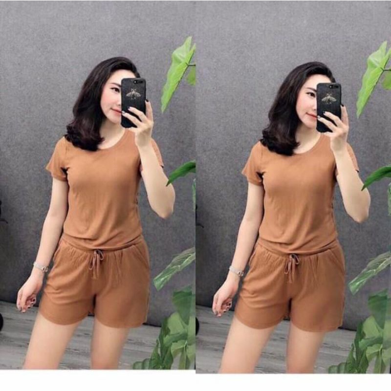 Bộ Đồ Nữ, Bộ Đồ Ngủ Tăm cộc tay mặc nhà chất đẹp | BigBuy360 - bigbuy360.vn