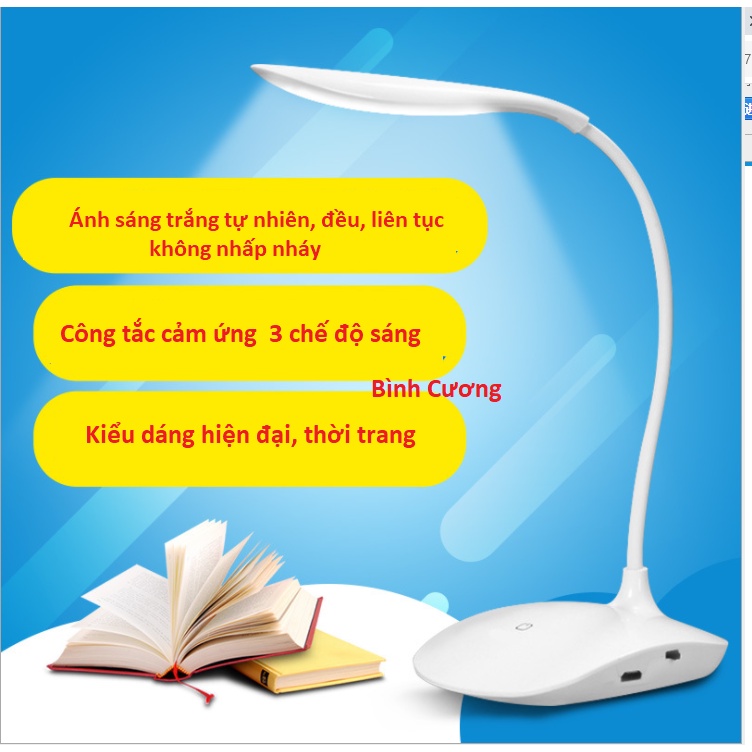 Đèn học led cảm ứng chống cận thị tích điện thông minh