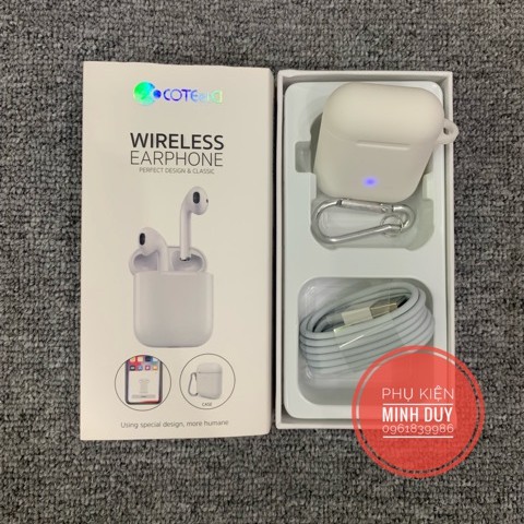 Tai COTEetCI Airpods Wireless Earphone (Hỗ trợ sạc ko dây, tặng kèm bao airpod và móc khoá) | BigBuy360 - bigbuy360.vn