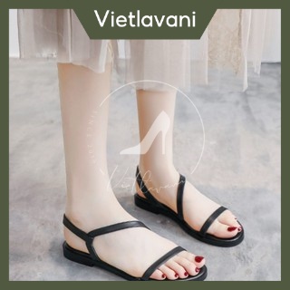 Giày sandal đế phẳng mũi tròn thiết kế quai đan thoải mái thời trang cho nữ mã S37