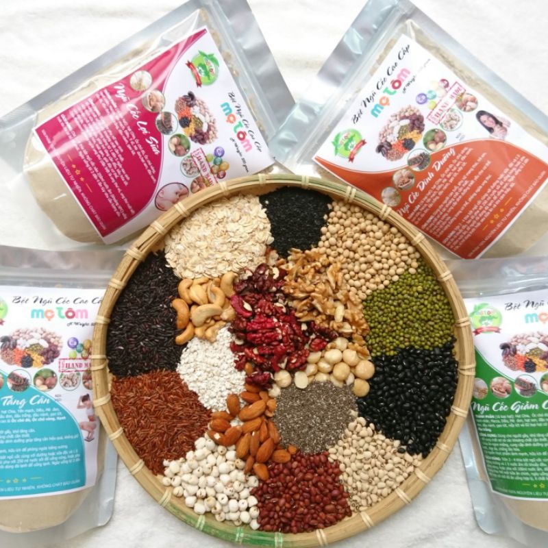 1KG BỘT NGŨ CỐC CAO CẤP MẸ TÔM SIÊU DINH DƯỠNG, NỘI TIẾT TỐ, LỢI SỮA, TĂNG CÂN, GRANOLA, HẠT ĐIỀU,GIẢM CÂN, BỘT ĂN DẶM