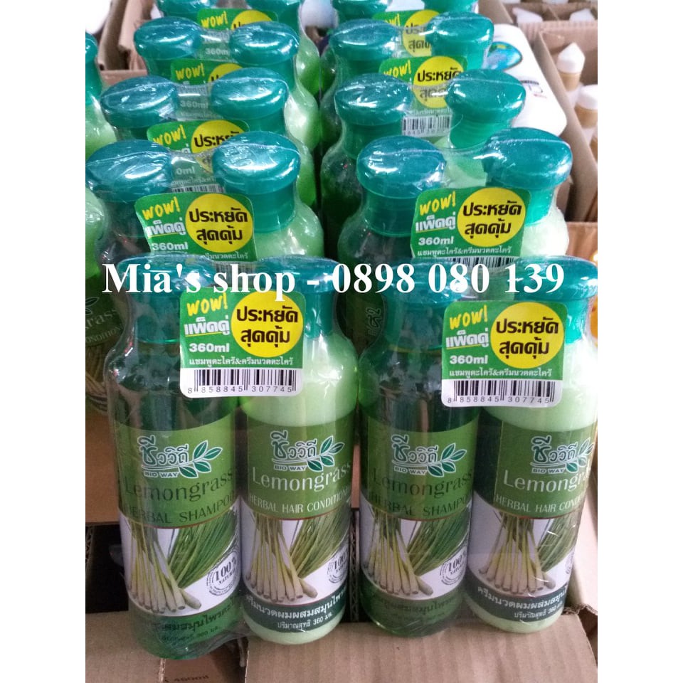 SALE 50%  - Bộ Gội Xả Chanh/Sả Cây giảm Gàu, Ngăn Rụng Tóc Bergamot - Lemongrass Thái Lan 720ml/ 2 chai
