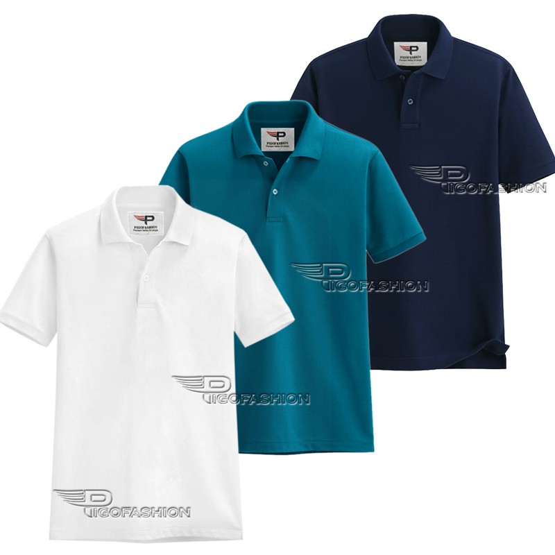 Bộ 3 Áo thun nam cổ bẻ chuẩn phong cách Pigofashion AB19 (xám, trắng, ve chai) (Màu Ghi chú) | BigBuy360 - bigbuy360.vn