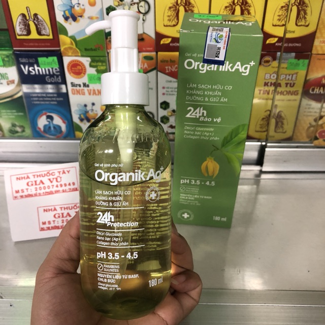 Gel Vệ Sinh Phụ Nữ OrganikAg+ Nguyên Liệu Nhập Khẩu Gemany Chai 180ml