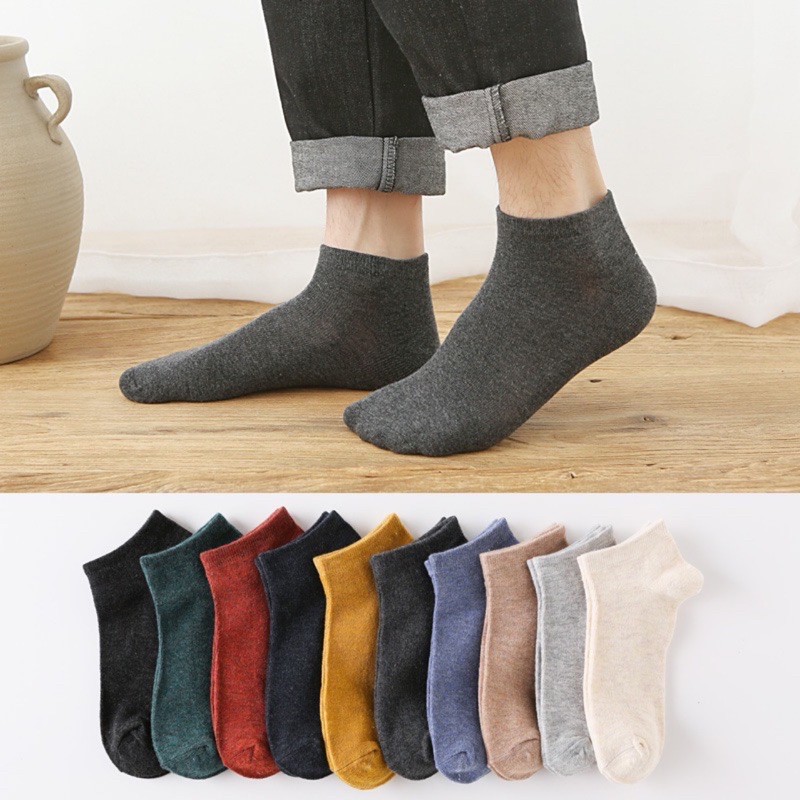Sét 10 Đôi Tất Đa sắc Cổ Ngăn Unisex Chống Hôi Chân