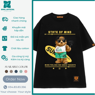 Áo thun unisex basic STATE OF MIND form rộng tay lỡ dành cho nam nữ