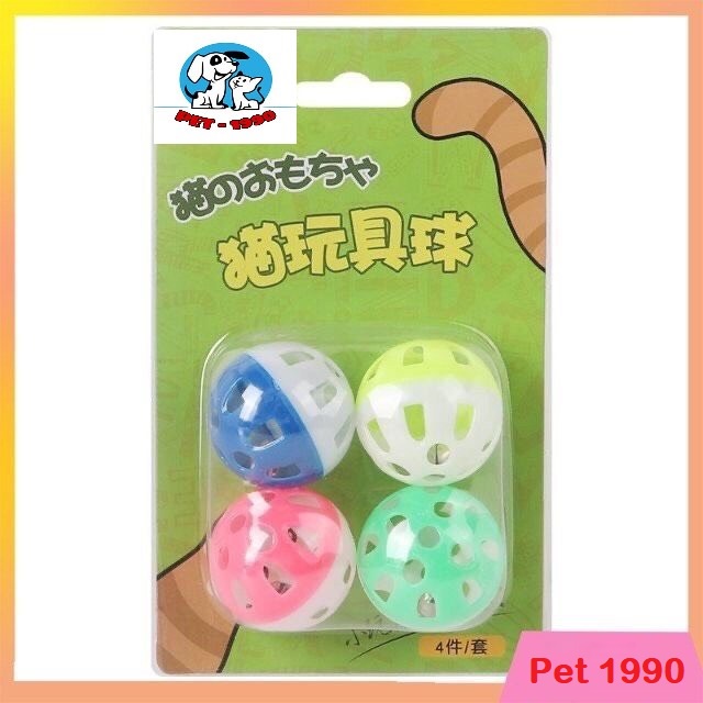 Đồ Chơi Xúc Xắc Bóng Chuông Lục Lạc Cho Thú Cưng ( Vỉ 4 Quả )