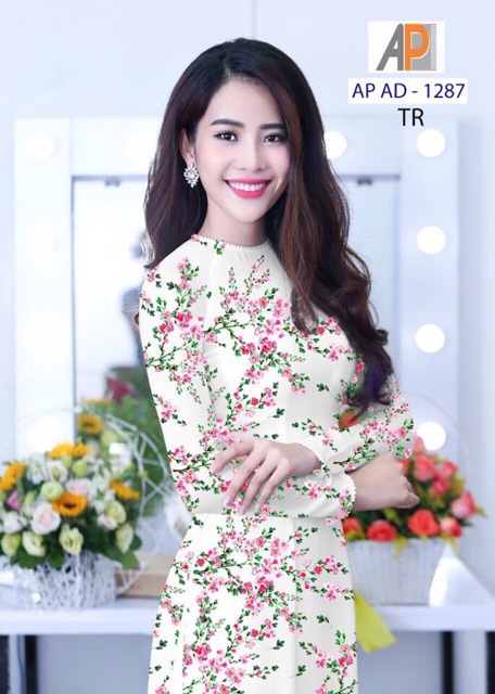 Vải áo dài in hoa nhí