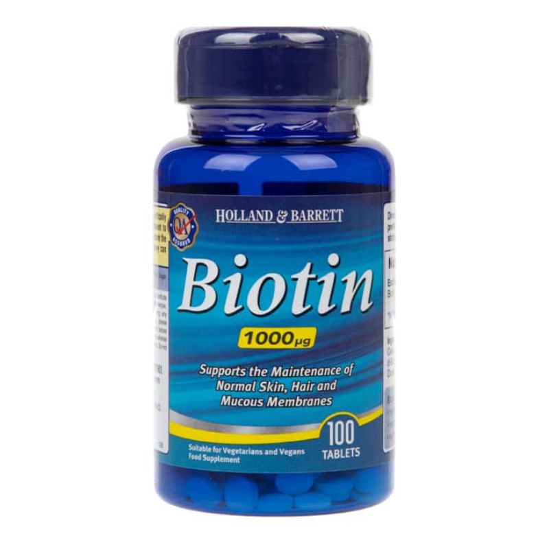 [Date 02.2024] Biotin 100 Viên dưỡng dài, khỏe tóc, mọc tóc Holland & Barrett