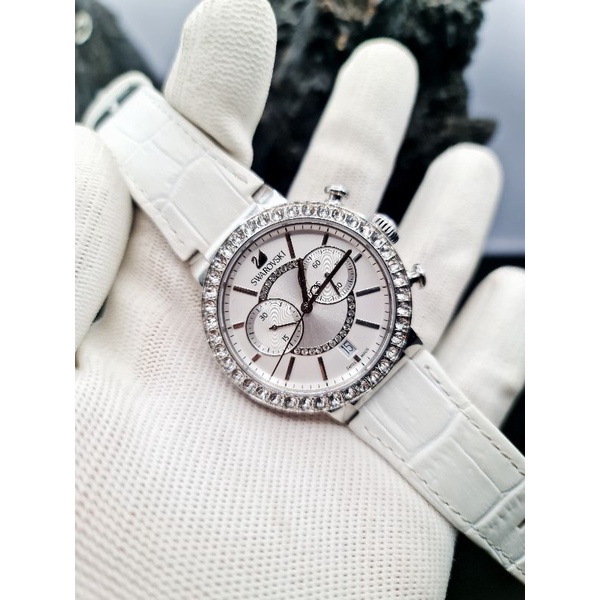 Đồng hồ Nữ Pin Hiệu SWAROVSKI thụy sĩ 6 kim đính đá sang chảnh