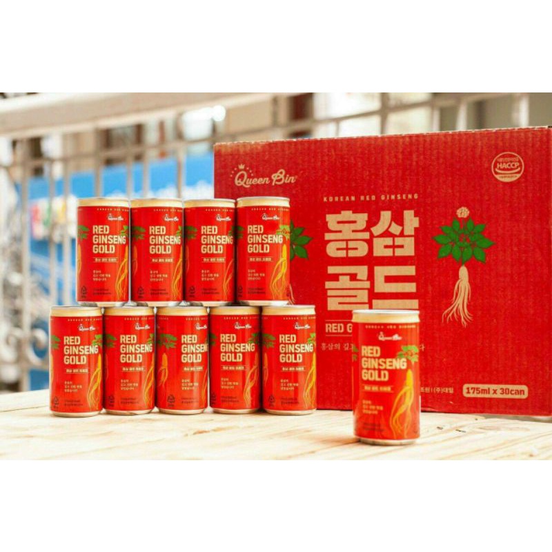 Nước Hồng Sâm Queen Bin Hàn Quốc Thùng 30 lon x 175ml