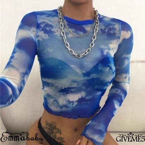 [Mã FASHIONT4WA2 giảm 10K đơn 50K] Áo crop top xuyên thấu phong cách quyến rũ dành cho nữ | BigBuy360 - bigbuy360.vn