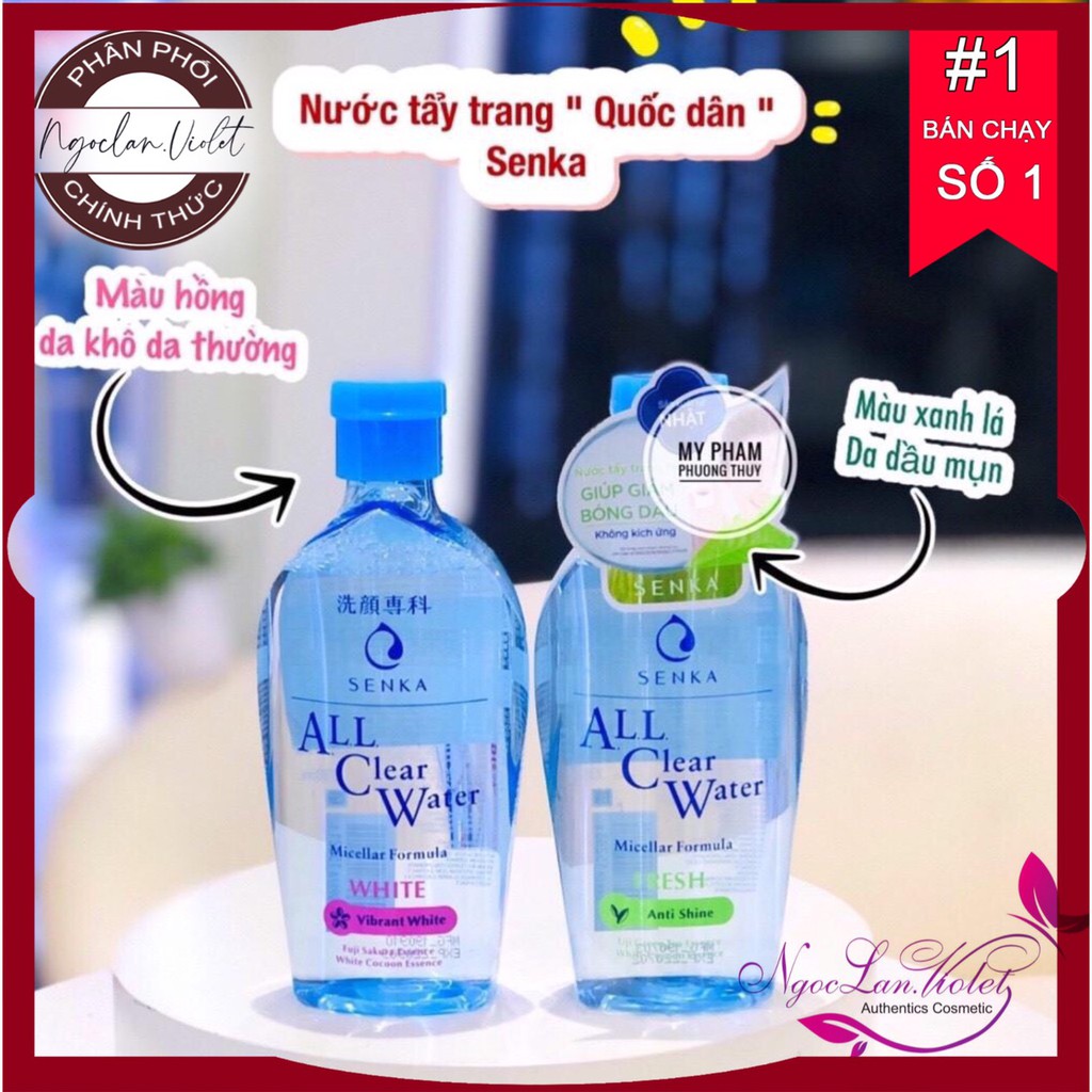 Nước Tẩy Trang SENKA Tươi Mát Da All Clear Water Fresh Anti Shine 230ml