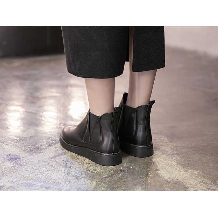 (Lẻ Size 38 SALE 149k) - Giày Boot Nữ Cổ Thấp Đế Bằng Dáng Công Sở Basic Hàn Quốc 2019 - Chất Da Mờ Êm Chân BT052