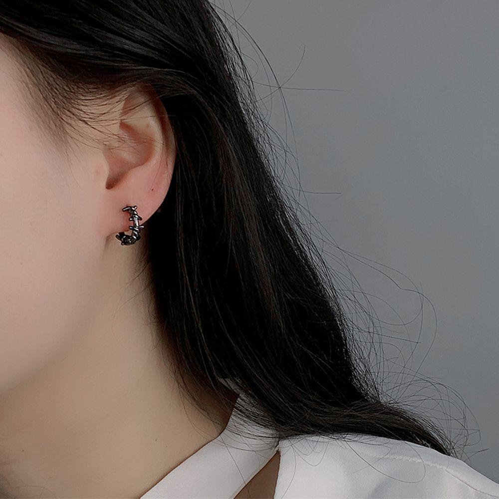 JARRED Khuyên Tai Tròn Thắt Nút Đơn Giản Thời Trang Cho Cặp Đôi