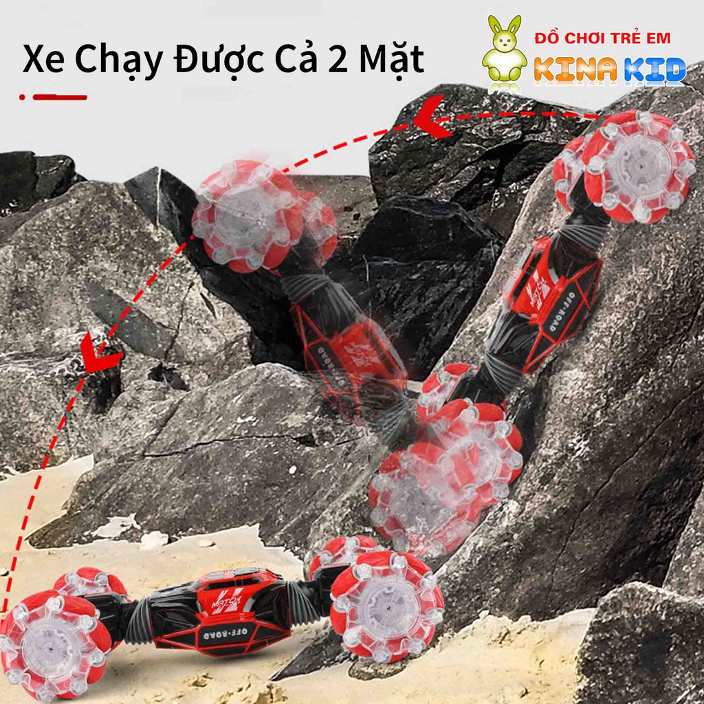Xe địa hình nhào lộn điều khiển từ xa bằng cử chỉ tay và remote Skidding, sóng 2.4Ghz,biến hình, xoay 360 độ