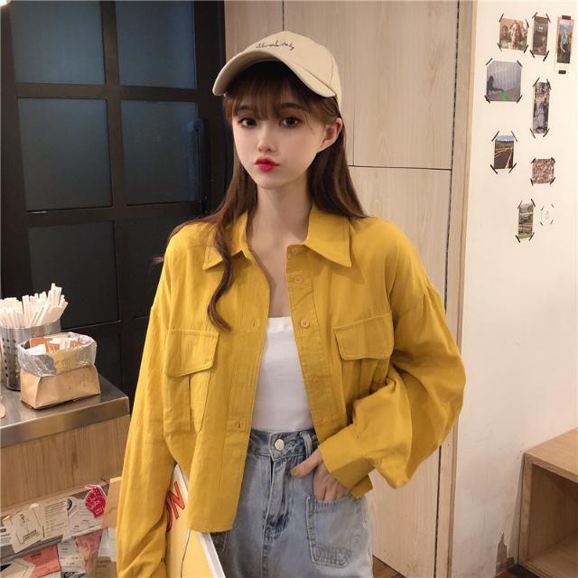 Áo Khoác Sơ Mi Tay Dài Phong Cách Nhật Bản Thời Trang Cho Nữ