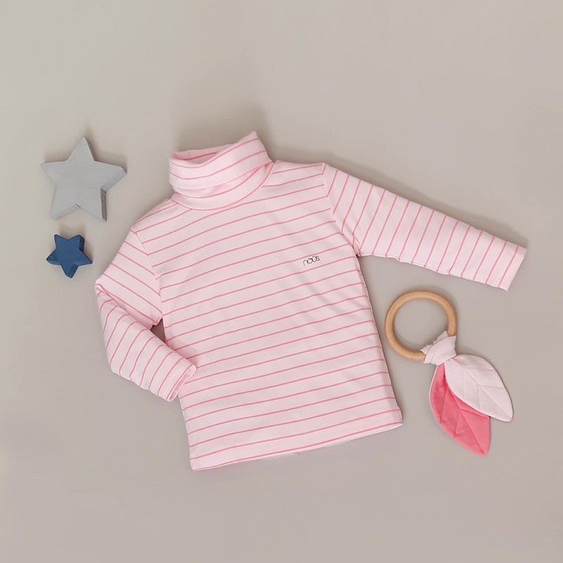 Áo cổ lọ 5cm NOUS hồng tươi