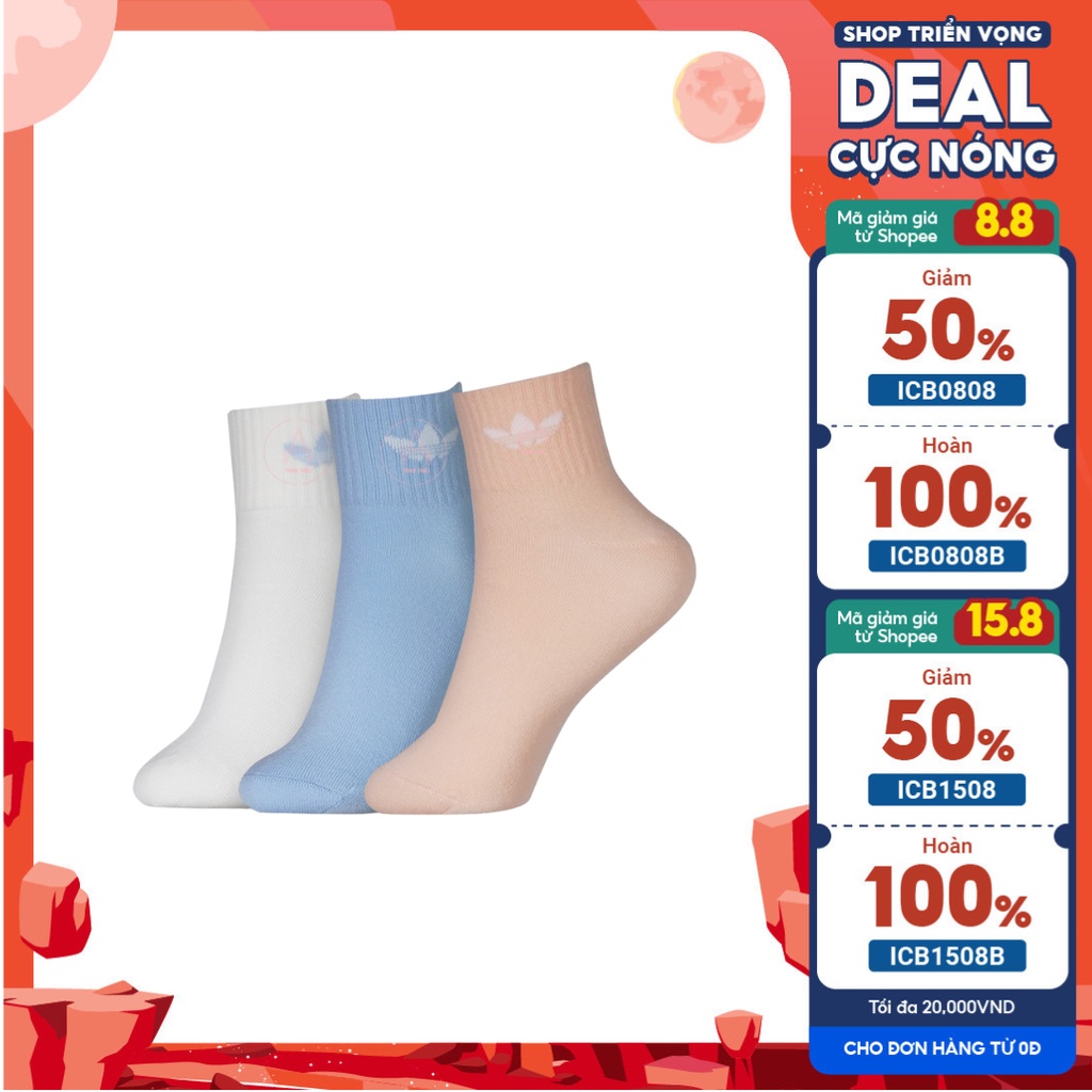 TẤT VỚ CHÍNH HÃNG K ADIDAS MID-ANKLE SOCKS 3 PAIRS