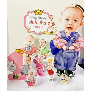 In hình chibi cỡ lớn trang trí sinh nhật cho bé - Phụ kiện để bàn đẹp rẻ bền màu lâu