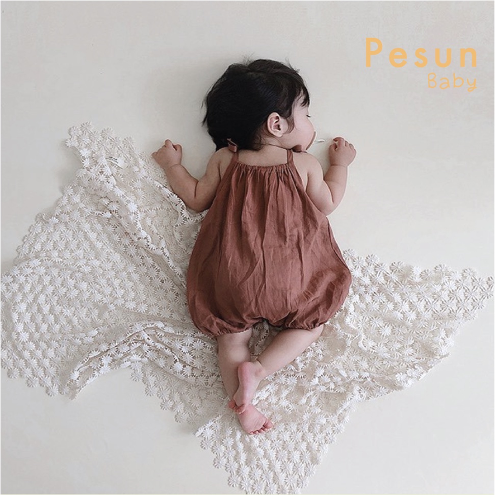 Áo Đầm Body 2 Dây Màu Đỏ Gạch Cho Bé Gái Từ 0-2 Tuổi