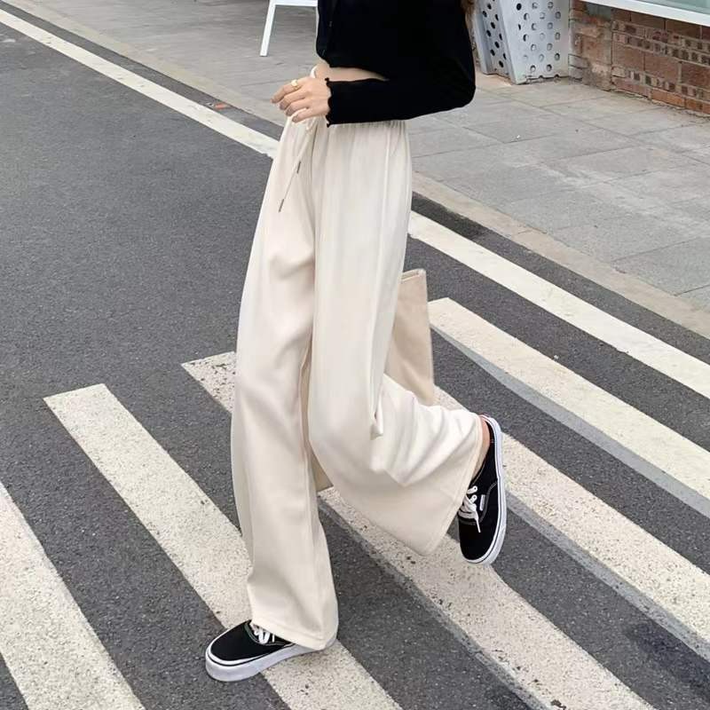 QADCOL  Quần Ống Rộng Lưng Cao Plus Size Dành Cho Nữ