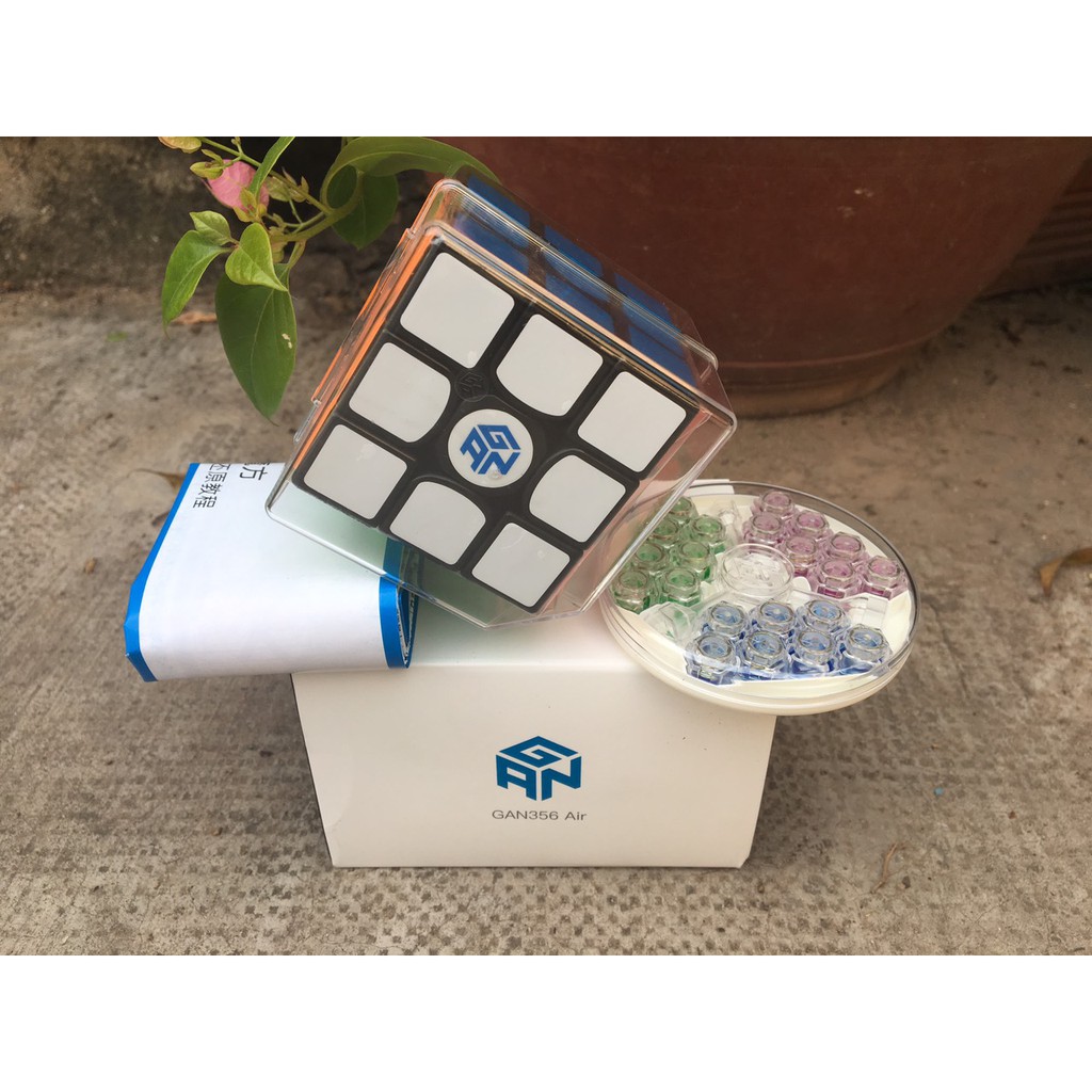 Rubik 3x3 GAN Air Master Cao Cấp - Rubik Quay Nhanh Trơn Mượt, Bẻ Góc Siêu Tốc ( Bộ Ốc + Tặng dầu bôi trơn + Đế rubik