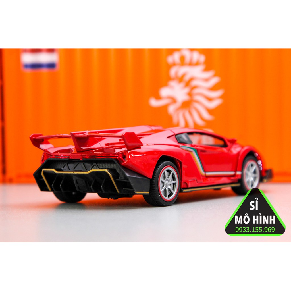 [ Sỉ Mô Hình ] Xe mô hình siêu xe Lambo Veneno 1:32 Đỏ