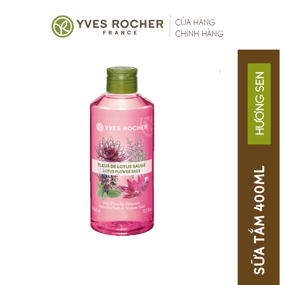 Gel Tắm Yves Rocher Lotus Flower Sage Relaxing Bath And Shower Gel 400ml