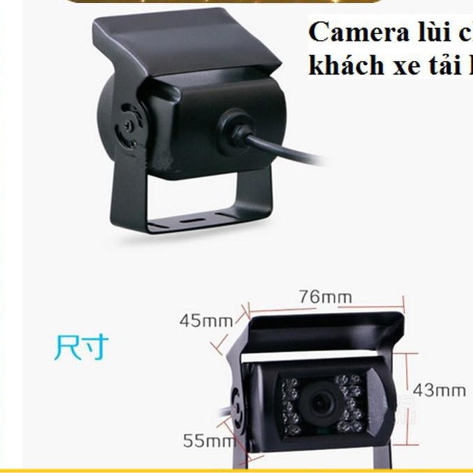 🔥HCM-Camera lùi hồng ngoại cho xe tải, xe công trình,xe khách,xe buýt - nguồn 24V có dây 12m