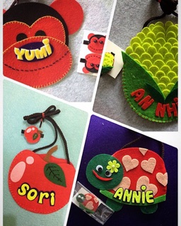 Túi handmade kèm tên cho bé