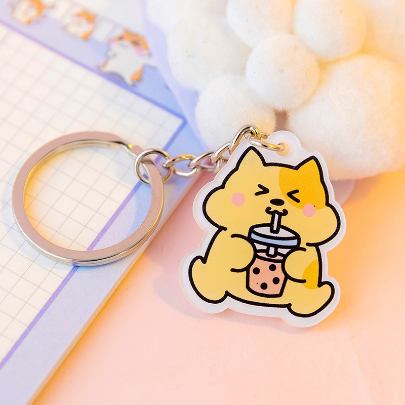 Móc Khoá Xe Hình Icon Sticker Hoạt Hình Móc Balo, Chìa Khoá Siêu Xinh Cute Mới