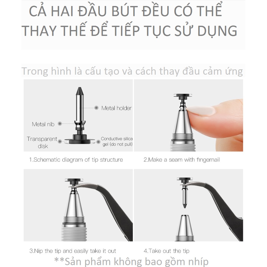 CHÍNH HÃNG Bút cảm ứng điện dung 2 trong 1 Baseus Golden Cudgel Capacitive Stylus Pen cho Smartphone / Tablet/ iPad