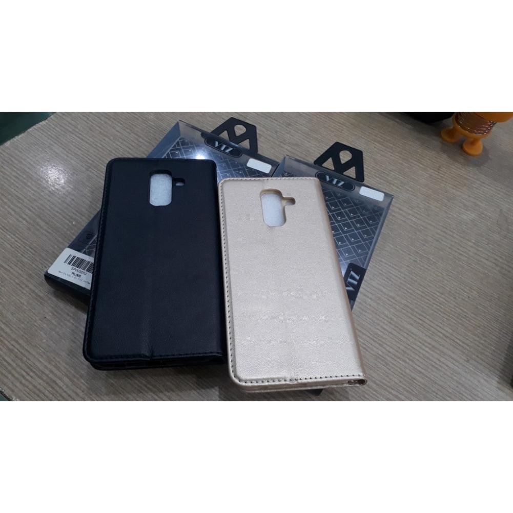 Bao da Samsung Galaxy J8 nắp gập da mịn O+ sang trọng