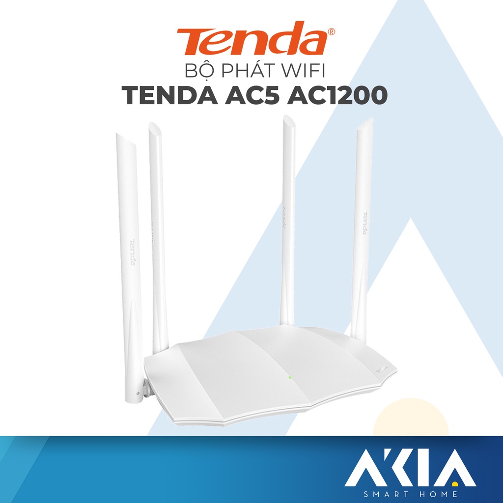 Bộ Phát Wifi Băng Tần Kép Tenda AC5 V3 Chuẩn AC1200 - Router Wifi tốc độ cao 1167Mbps, 4 Ăngten Phủ Sóng Rộng