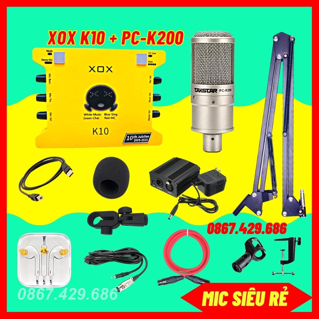 Bộ mic thu âm, livestream Takstar PC-K200 và sound card K10 2020 bản xử lý chip không sôi rè âm thanh cực kỳ chất lượng