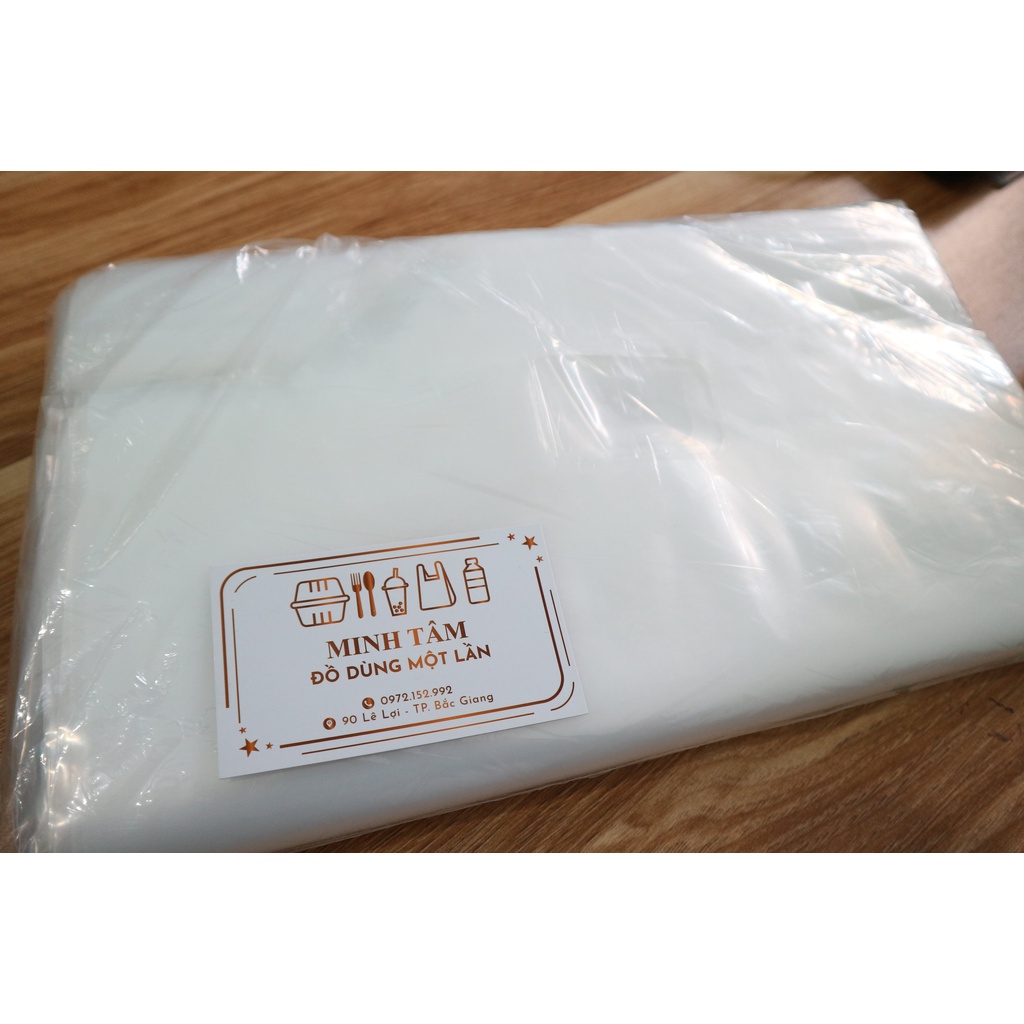 (500g - 1kg) Túi bóng nilon PE có quai xách mang đi, vách ngăn đựng 2 cốc trà sữa, sinh tố, nước ép dày dặn giá tốt